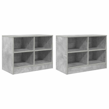 Bed Cabinet 2 pcs Concrete Grey 66 x 33 x 48 cm Engineered Wood