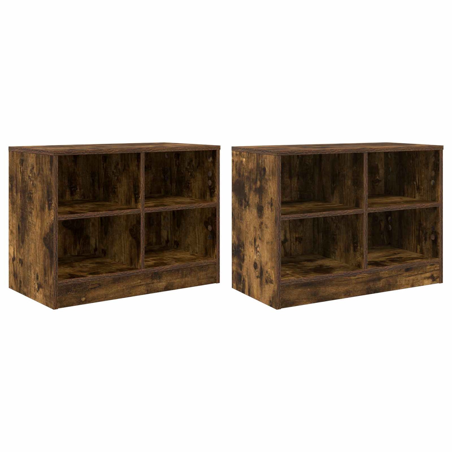 Bed Cabinet 2 pcs Smoked Oak 66 x 33 x 48 cm Engineered Wood