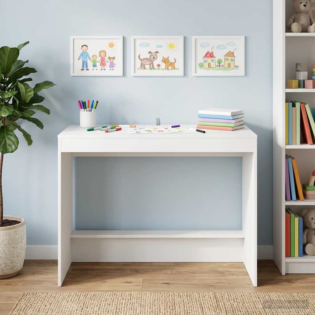 Bed Desk White Engineered Wood 100 x 45 x 75 cm
