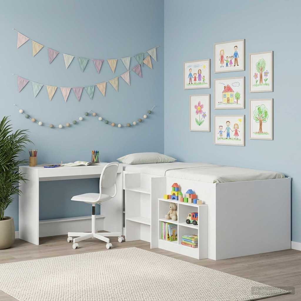 Bed Desk White Engineered Wood 100 x 45 x 75 cm