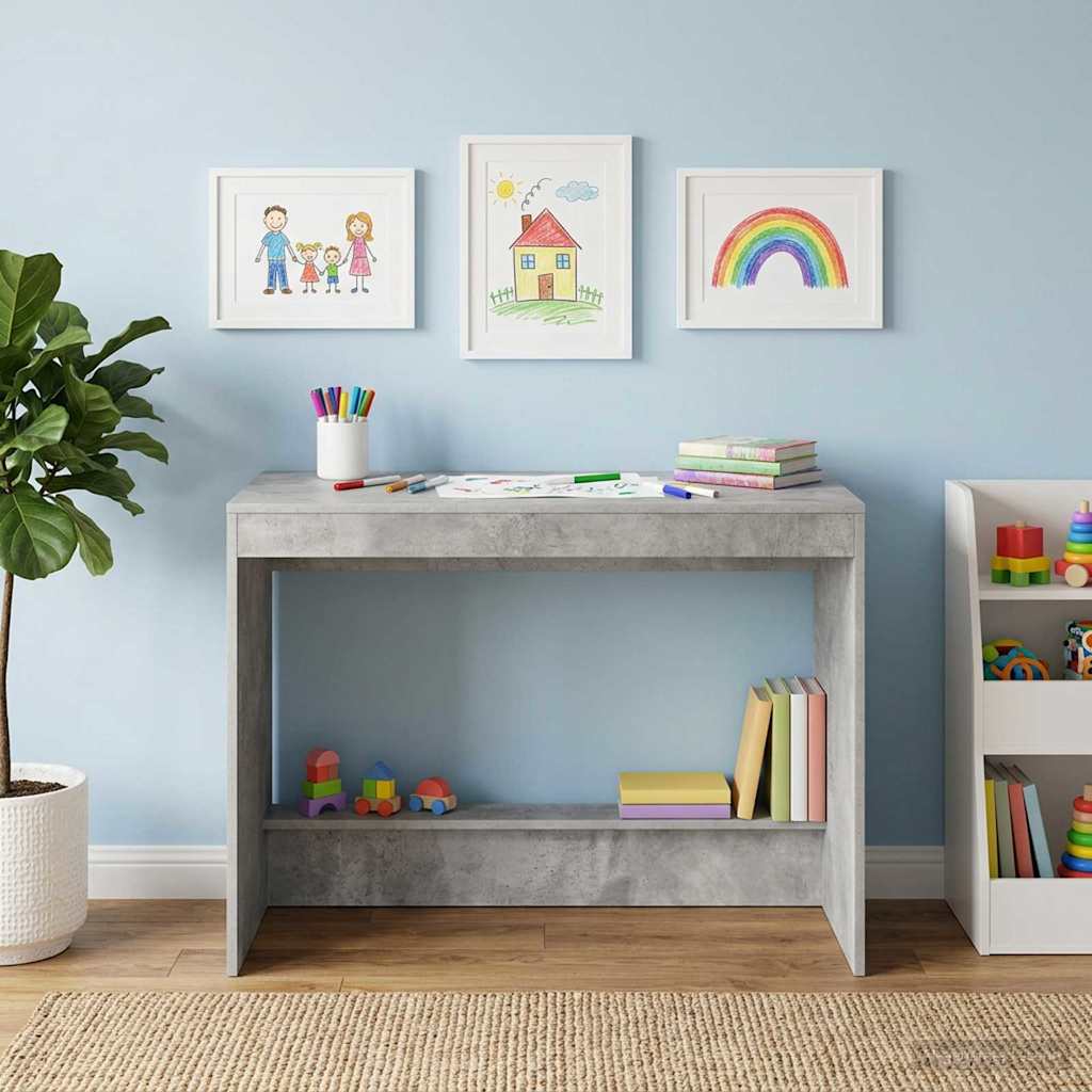 Bed Desk Concrete Grey Engineered Wood 100 x 45 x 75 cm