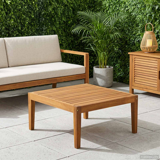 Garden Table Solid Acacia Wood Natural 60 x 60 x 30 cm