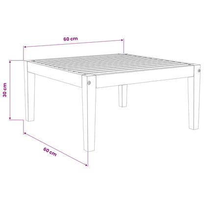 Garden Table Solid Acacia Wood Natural 60 x 60 x 30 cm