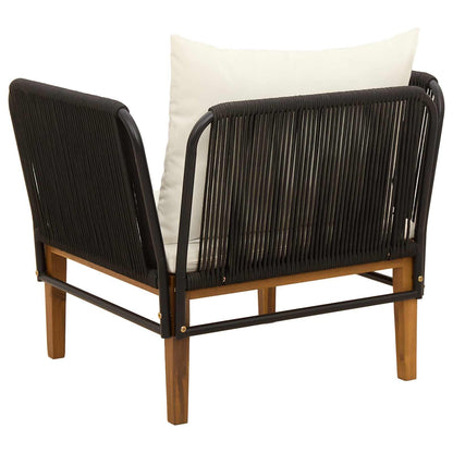 Garden Chair with Cushions Solid Acacia Wood & Rope Natural