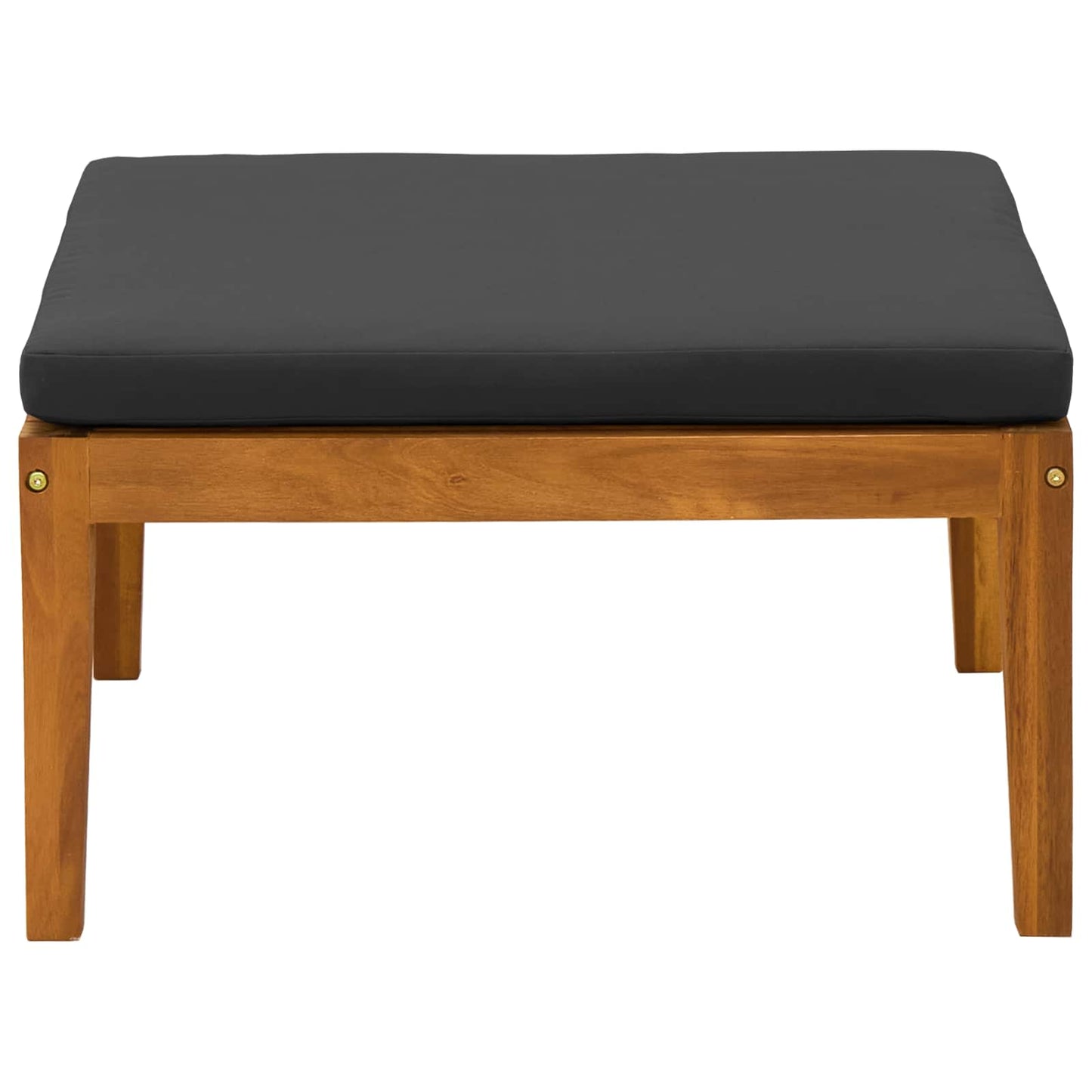 Garden Footrest with Cushion Solid Acacia Wood Natural