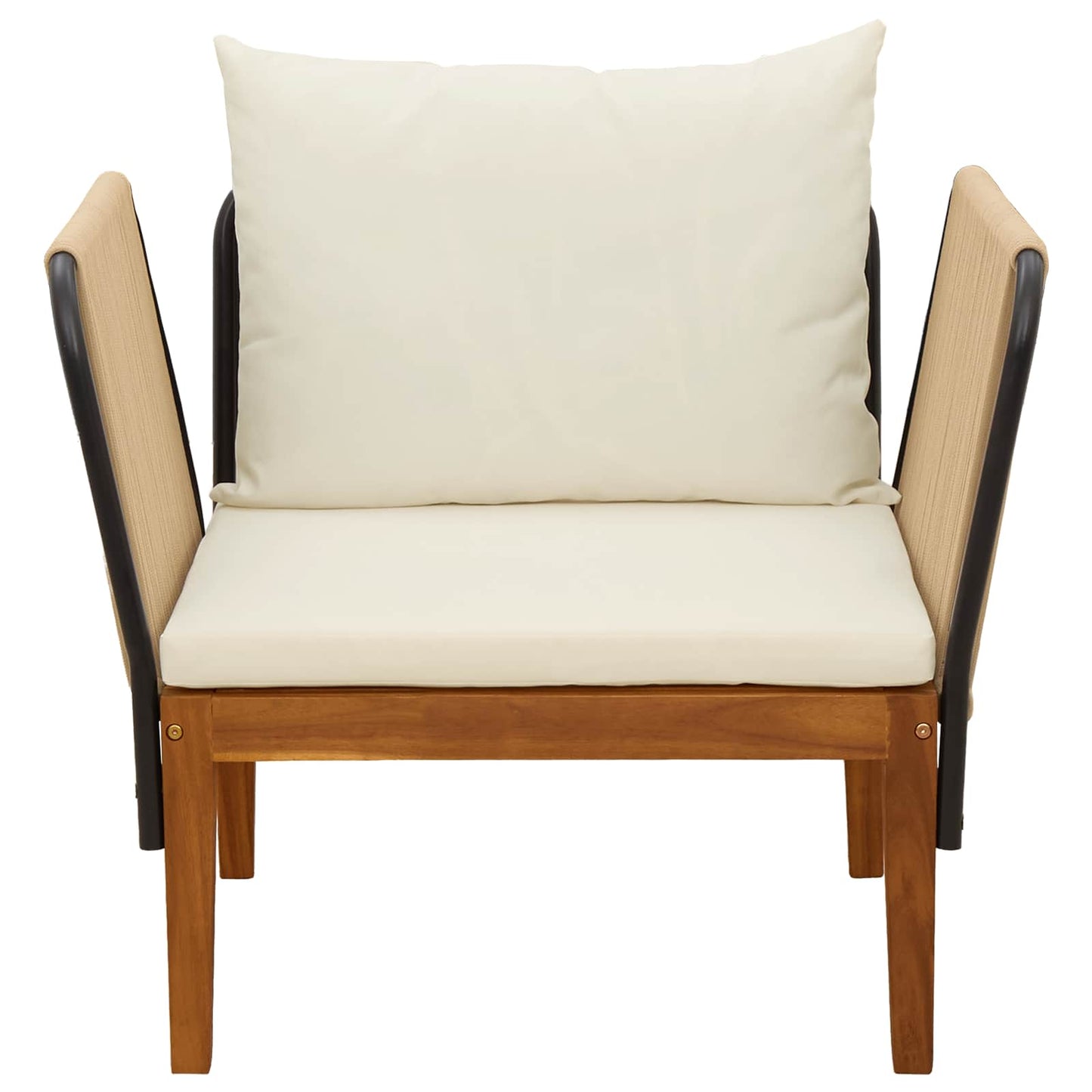 Garden Chair with Cushions Solid Acacia Wood & Rope Natural