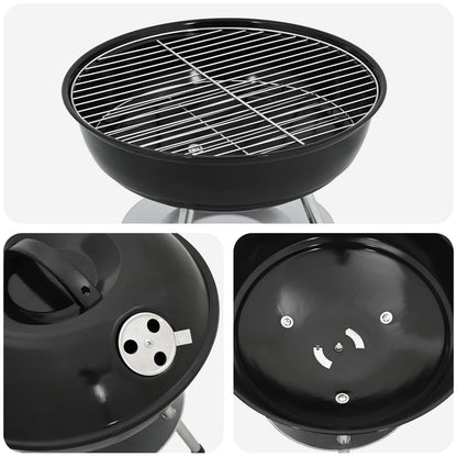 Charcoal Grill Black 36.5 x 36.5 x 40 cm