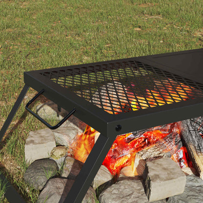 Foldable Camping Grill Black 31.5 x 26.5 x 4 cm Alloy Steel