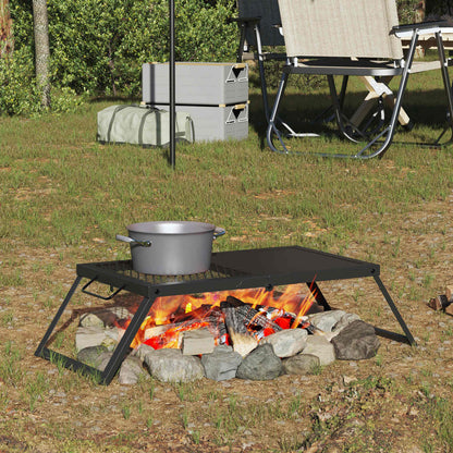 Foldable Camping Grill Black 31.5 x 26.5 x 4 cm Alloy Steel