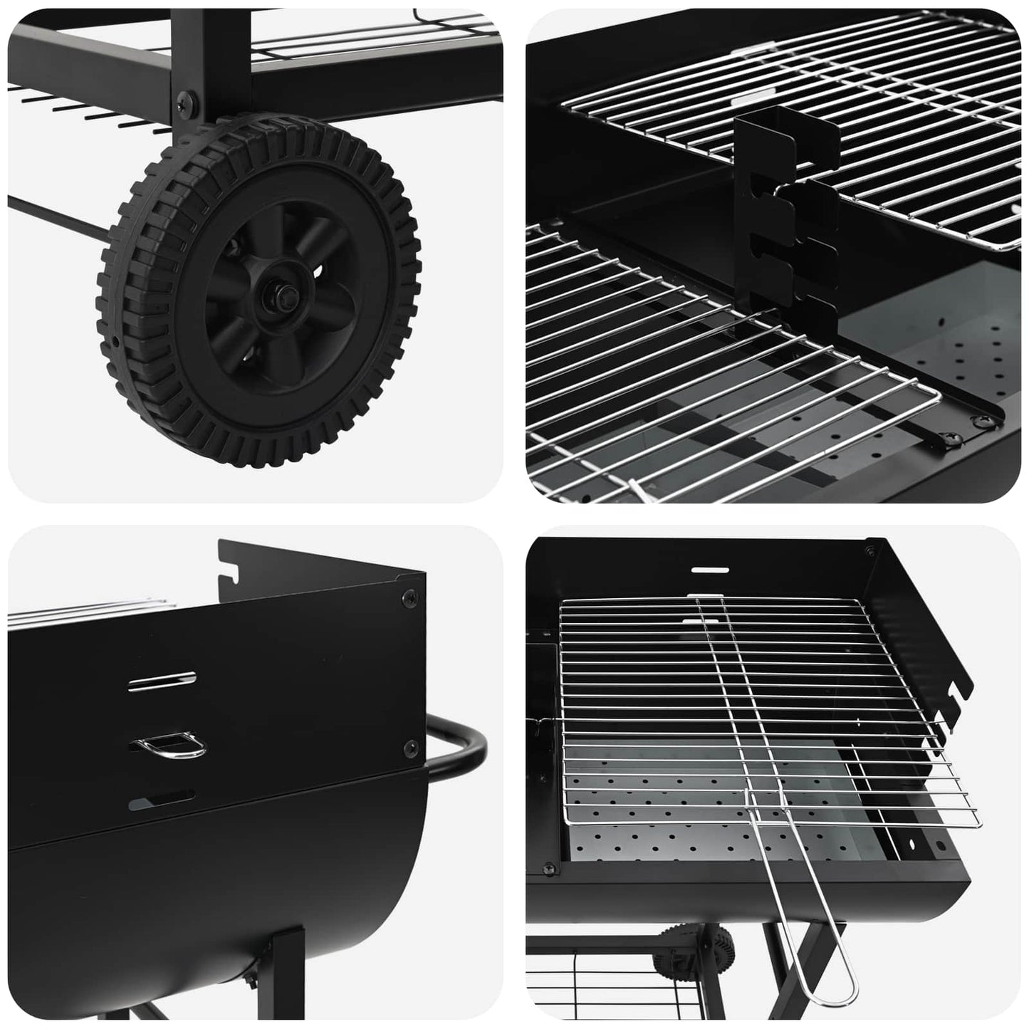 Charcoal grill 96.5 x 42.5 x 88.5 cm Black
