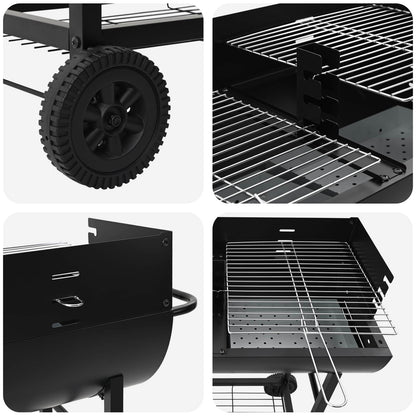 Charcoal grill 96.5 x 42.5 x 88.5 cm Black