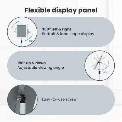 Pedestal Poster Stand Silver 33 x 33 x 126 cm PVC and Steel