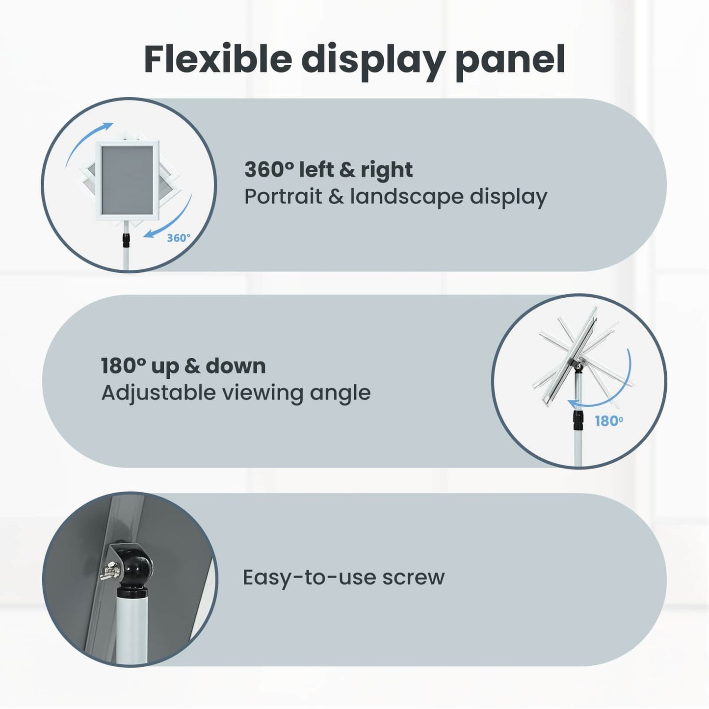 Pedestal Poster Stand Silver 33 x 33 x 123 cm PVC and Steel