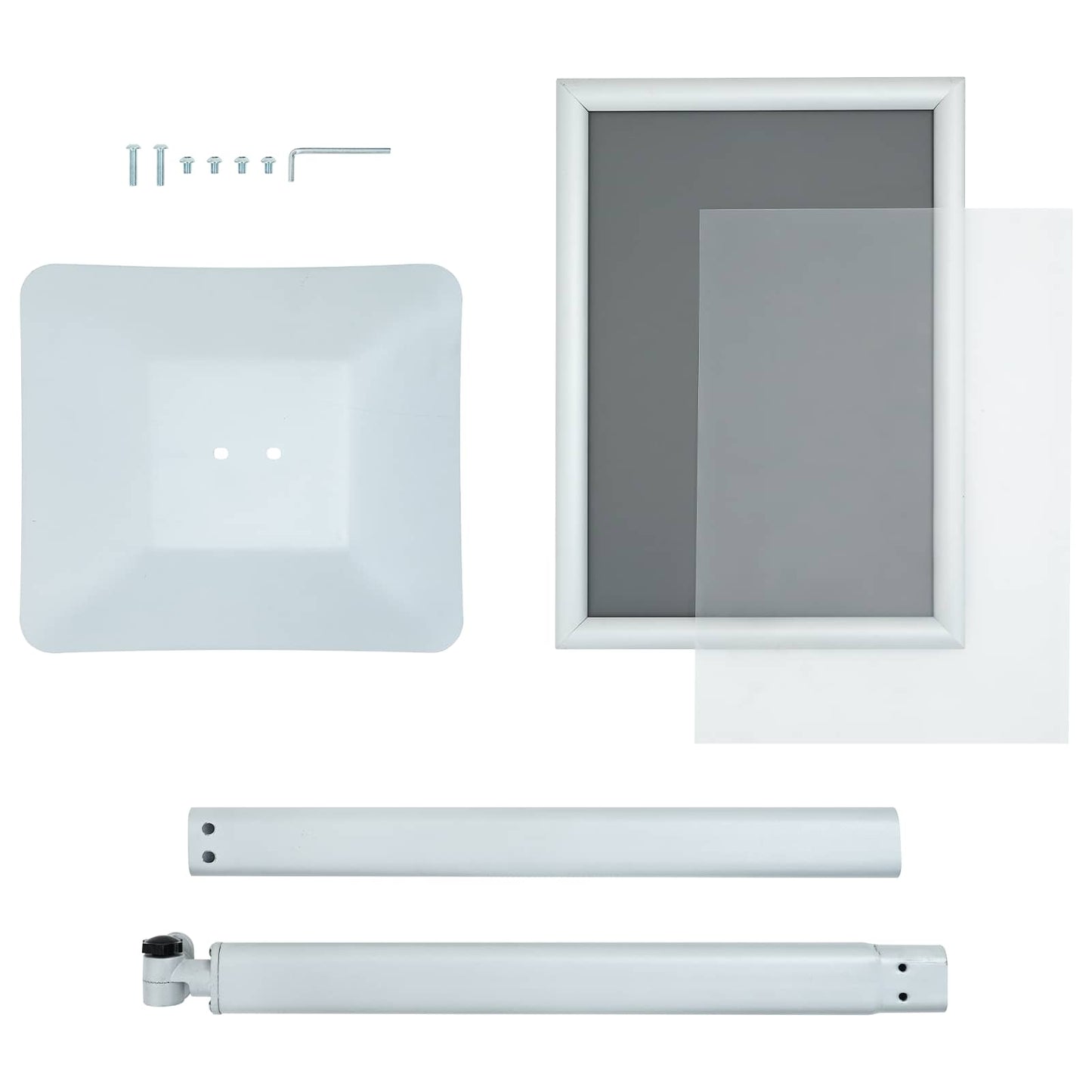 Pedestal Poster Stand Silver 32.5 x 27 x 126 cm Cast Iron