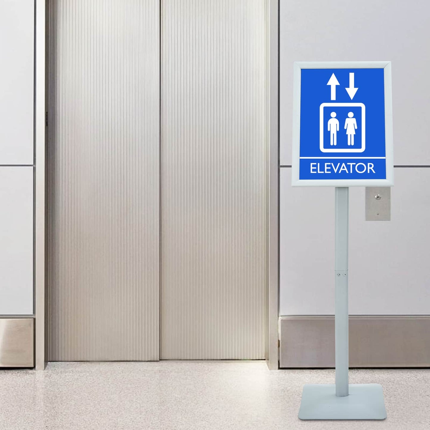 Pedestal Poster Stand Silver 32.5 x 27 x 126 cm Cast Iron