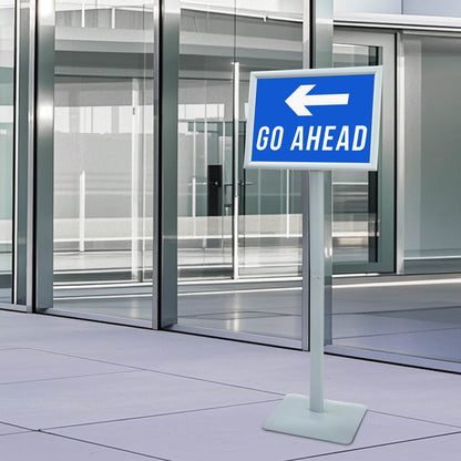 Pedestal Poster Stand Silver 32.5 x 27 x 126 cm Cast Iron