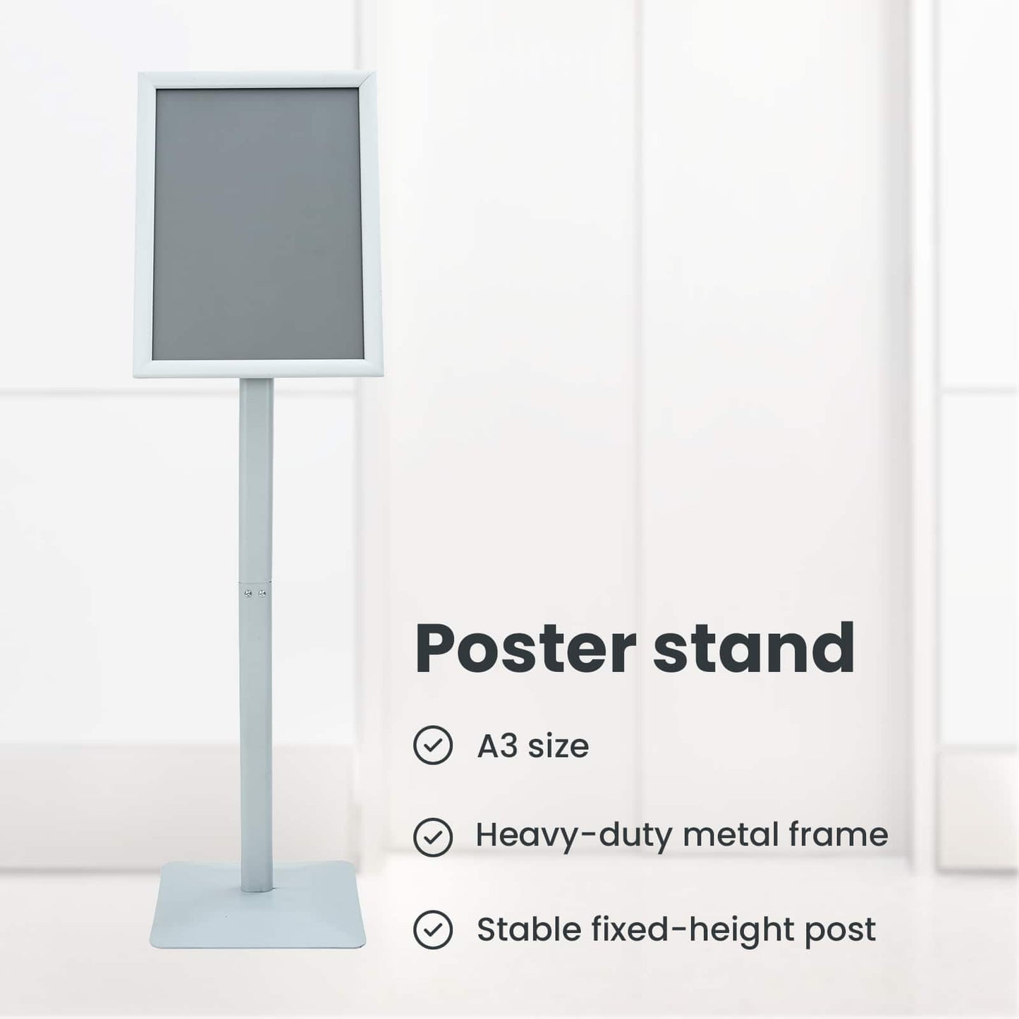 Pedestal Poster Stand Silver 32.5 x 27 x 126 cm Cast Iron