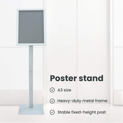 Pedestal Poster Stand Silver 32.5 x 27 x 126 cm Cast Iron