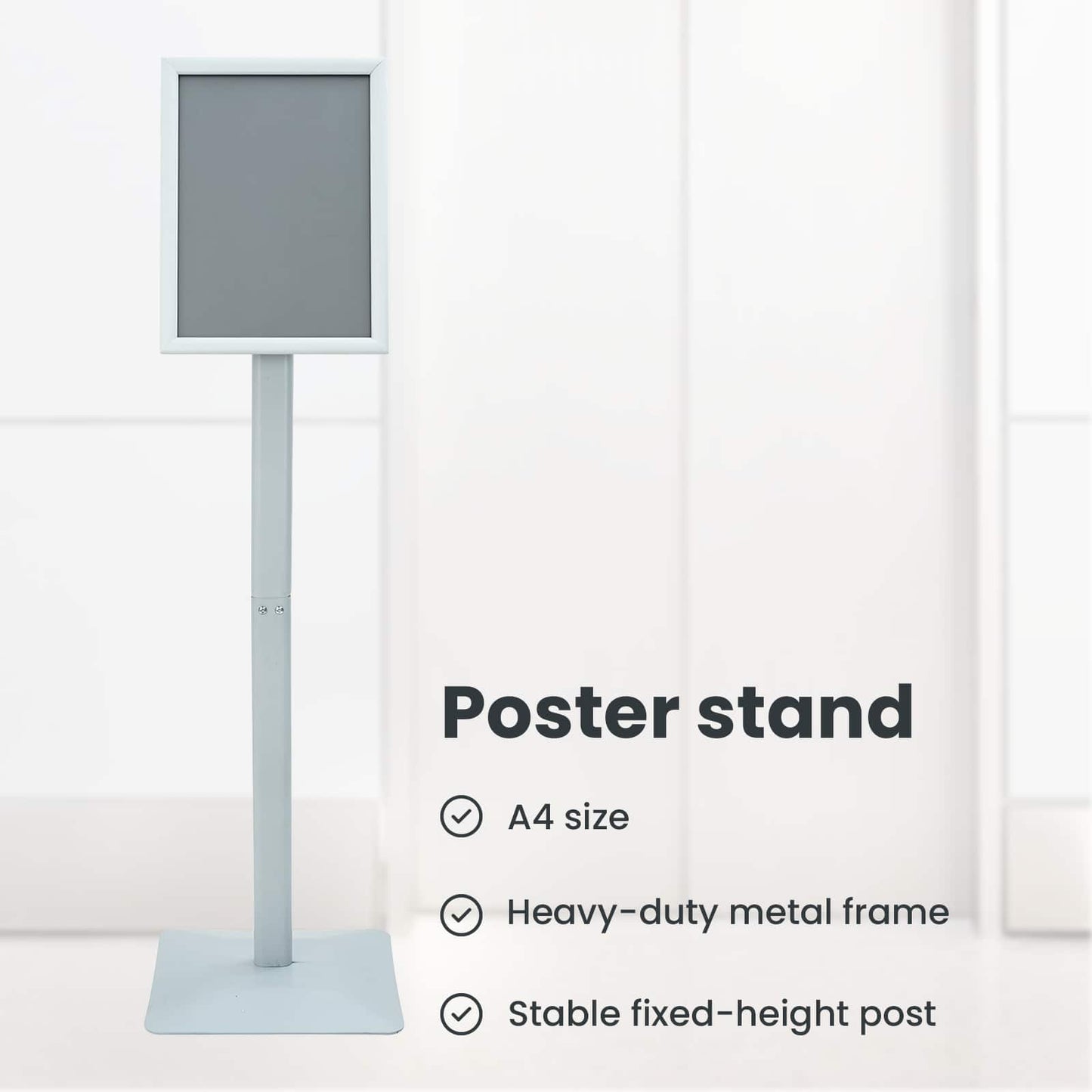 Pedestal Poster Stand Silver 32 x 27 x 119 cm Cast Iron