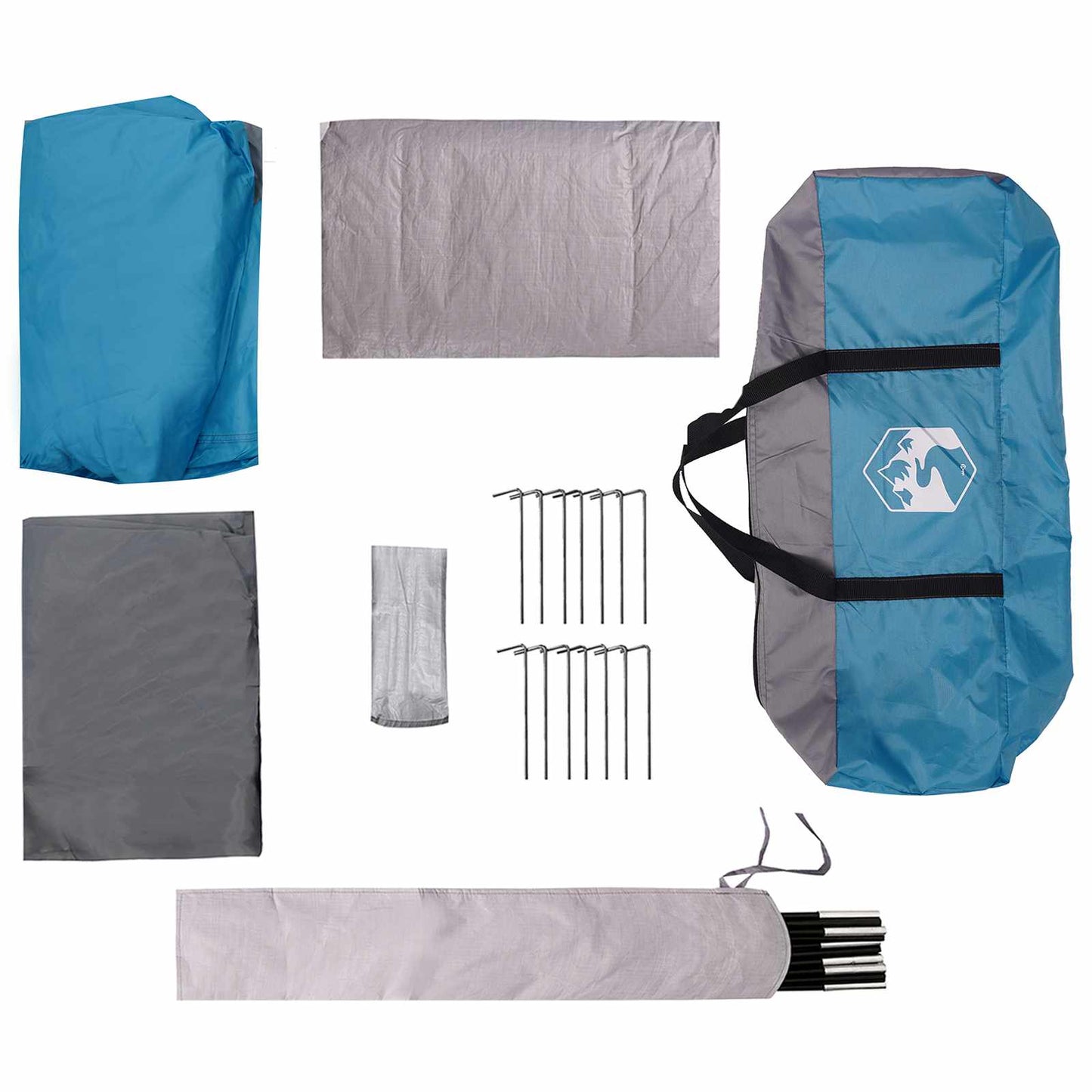 Family Tent with Roof Blue 380 x 260 x 190 cm Polyester