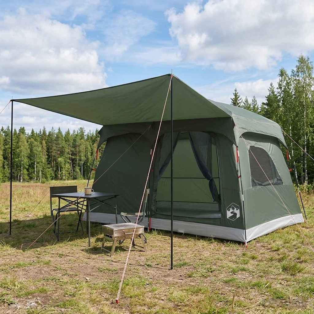 Family Tent with Roof Army Green 380 x 260 x 190 cm Polyester