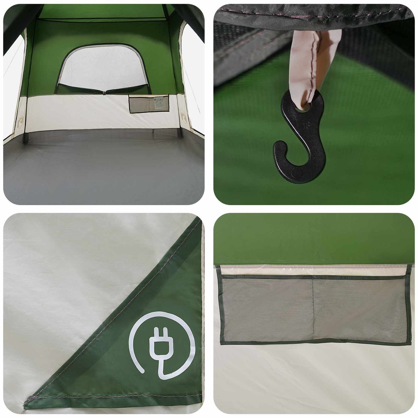 Family Tent Green 420 x 305 x 200 cm Polyester and Steel