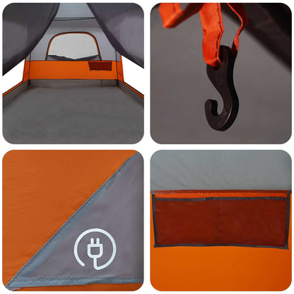 Family Tent with Roof Grey and Orange 420 x 305 x 200 cm
