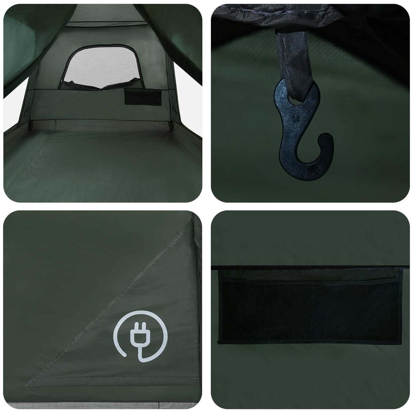 Family Tent Army Green 420 x 305 x 200 cm Polyester and Steel