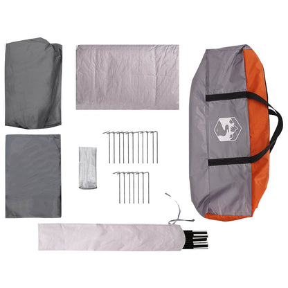 Family Tent with Roof Grey and Orange 500 x 400 x 230 cm