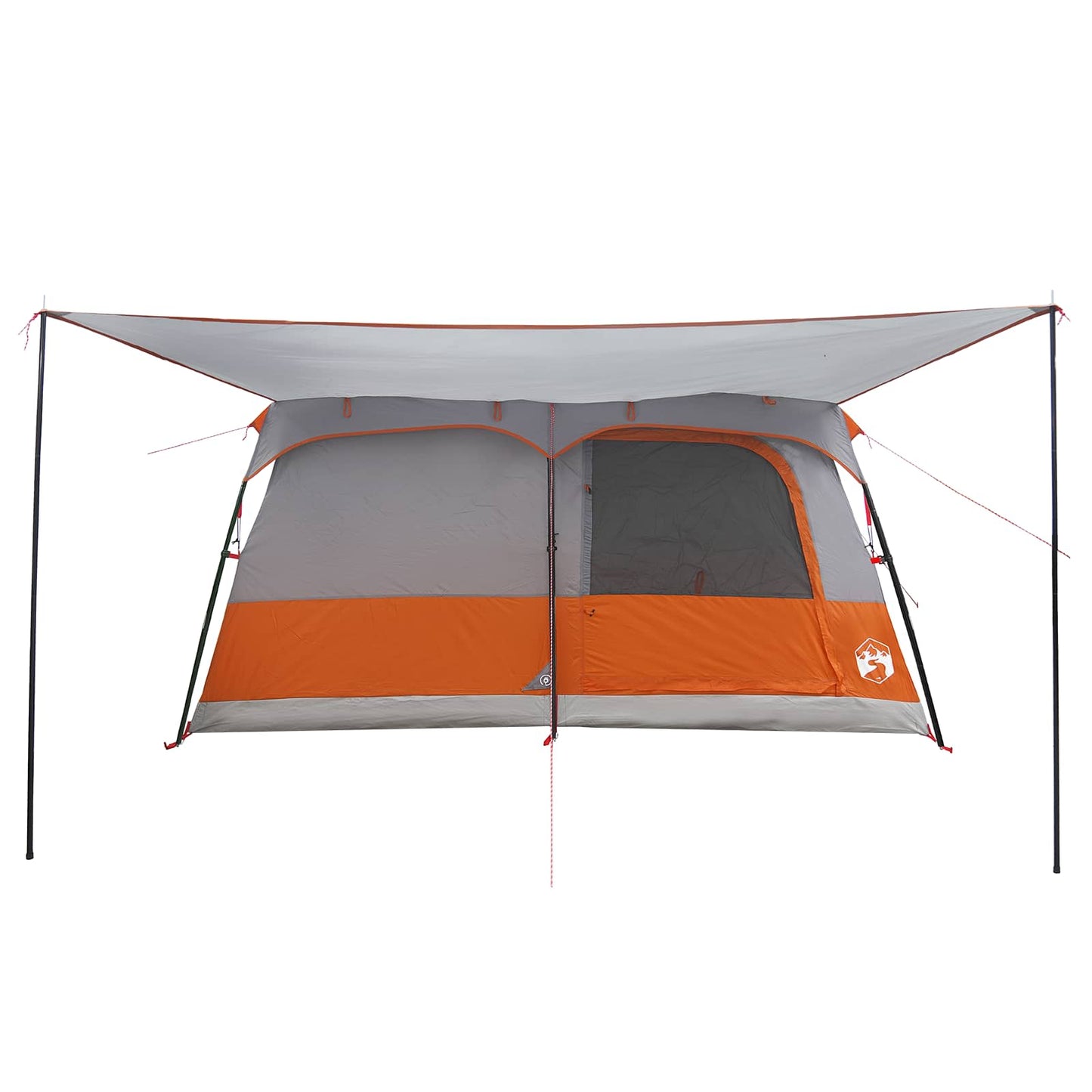 Family Tent with Roof Grey and Orange 500 x 400 x 230 cm