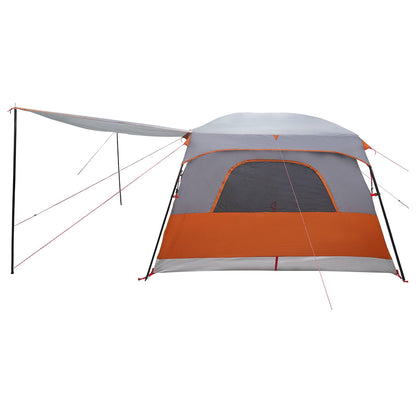 Family Tent with Roof Grey and Orange 500 x 400 x 230 cm