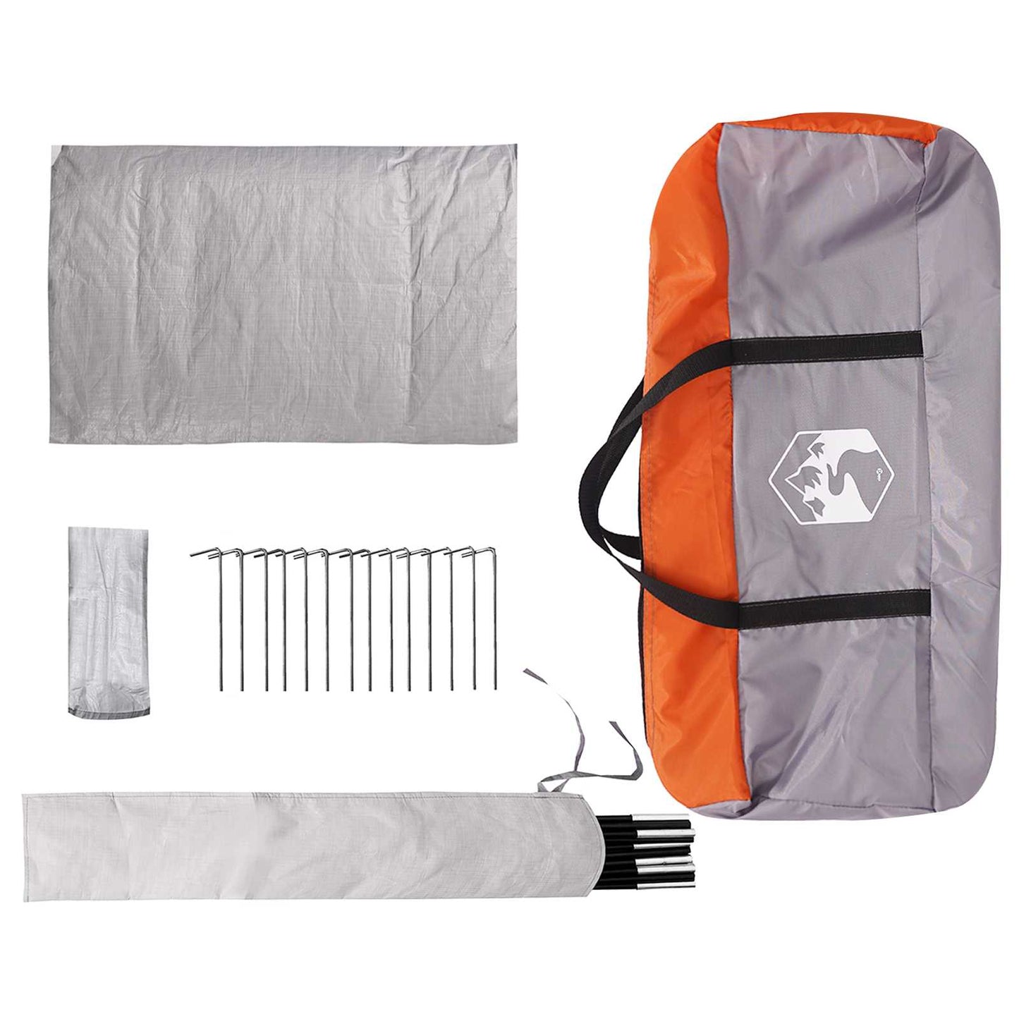 Cabin Tent Grey and Orange 300 x 210 x 156 cm Polyester