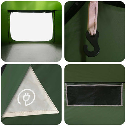 Cabin Tent with Roof Green 400 x 210 x 180 cm Polyester
