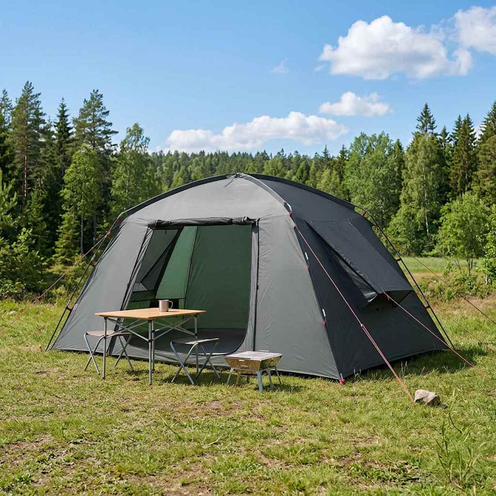 Cabin Tent with Roof Army Green 400 x 210 x 180 cm Polyester