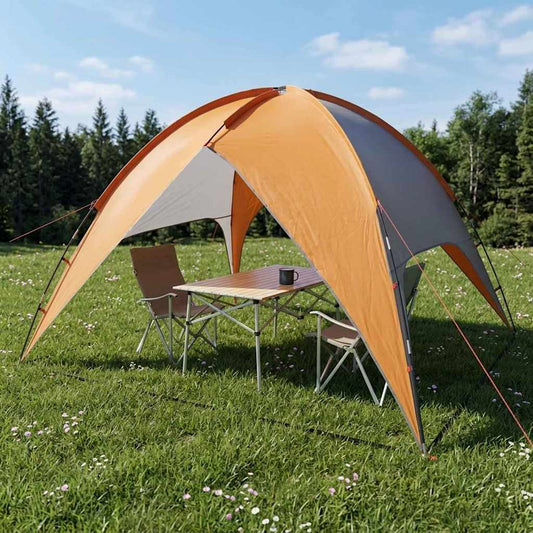 Camping Tent with Rainfly Water-resistant Dome Grey and Orange