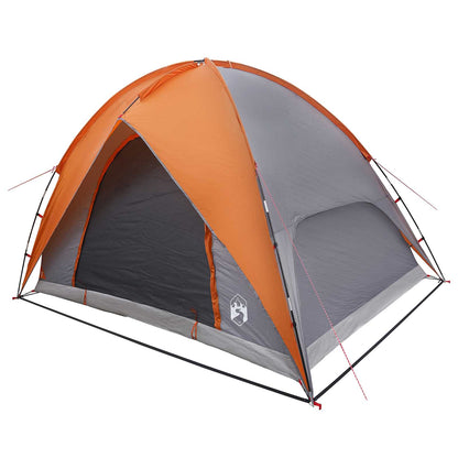 Camping Tent with Rainfly Water-resistant Dome Grey and Orange