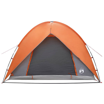 Camping Tent with Rainfly Water-resistant Dome Grey and Orange
