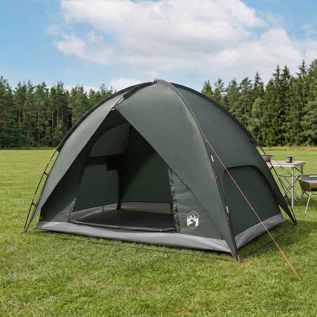 Camping Tent with Rainfly Water-resistant Dome Army Green