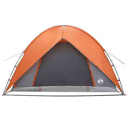 Camping Tent with Rainfly Water-resistant Dome Grey and Orange