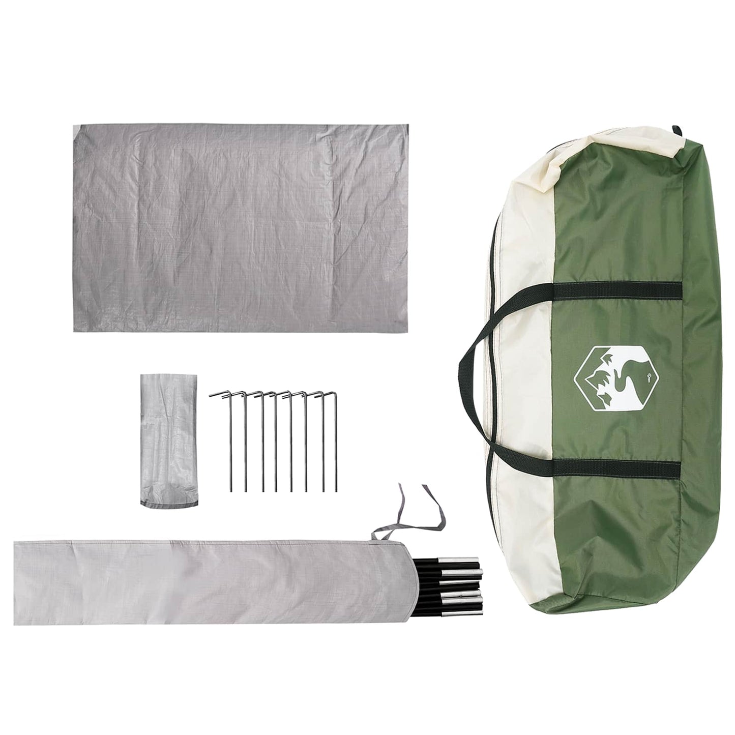 Camping Tent with Rainfly Water-resistant Dome Green