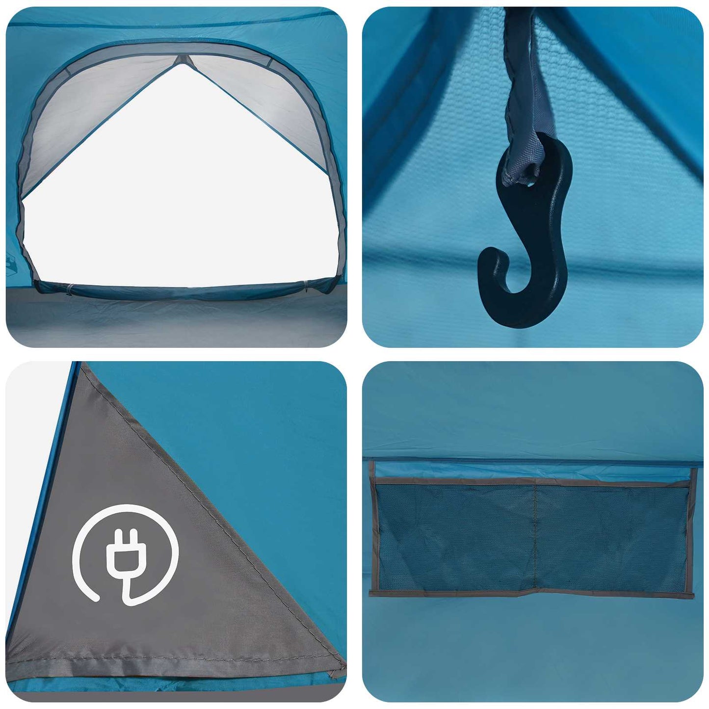 Camping Tent with Rainfly Water-resistant Dome Blue