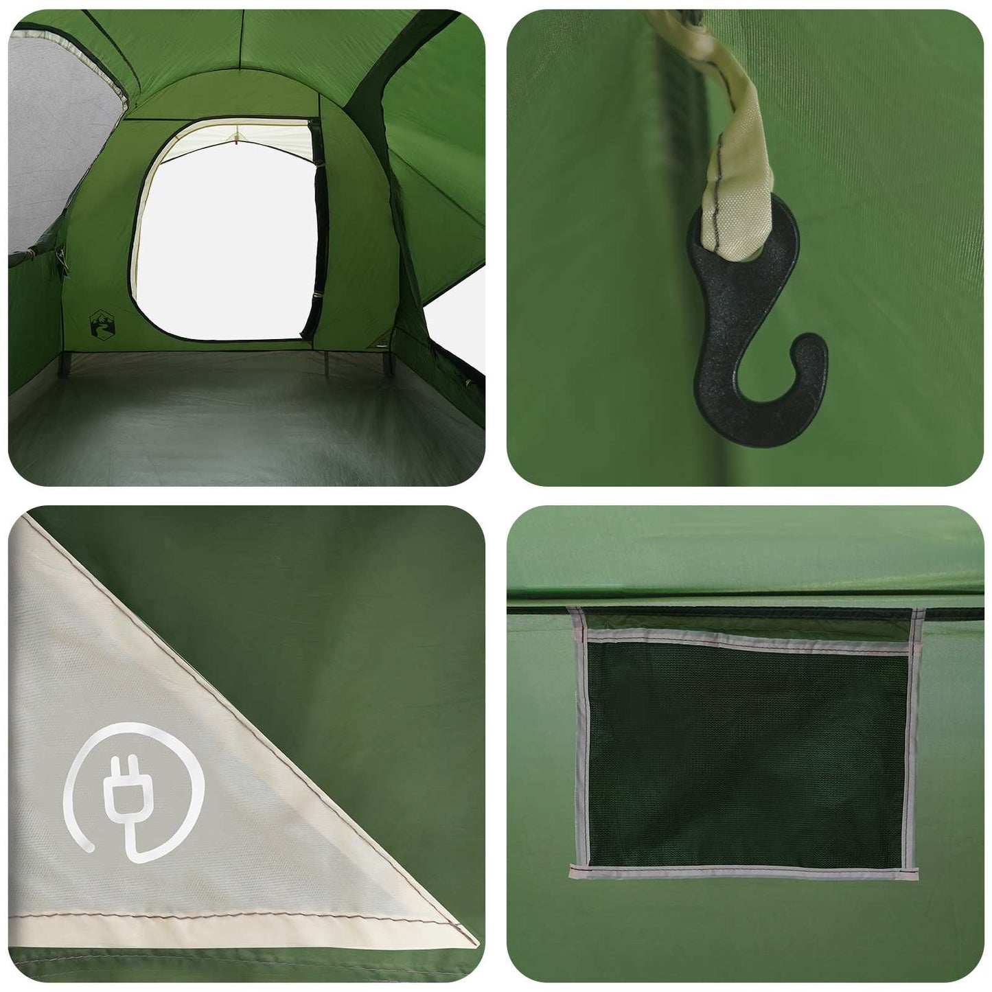 Car Tent with Roof Green 239 x 210 x 210 cm Polyester and Steel