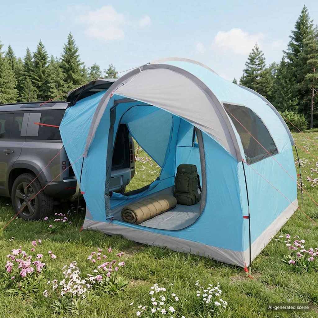 Car Tent with Roof Blue 239 x 210 x 210 cm Polyester and Steel