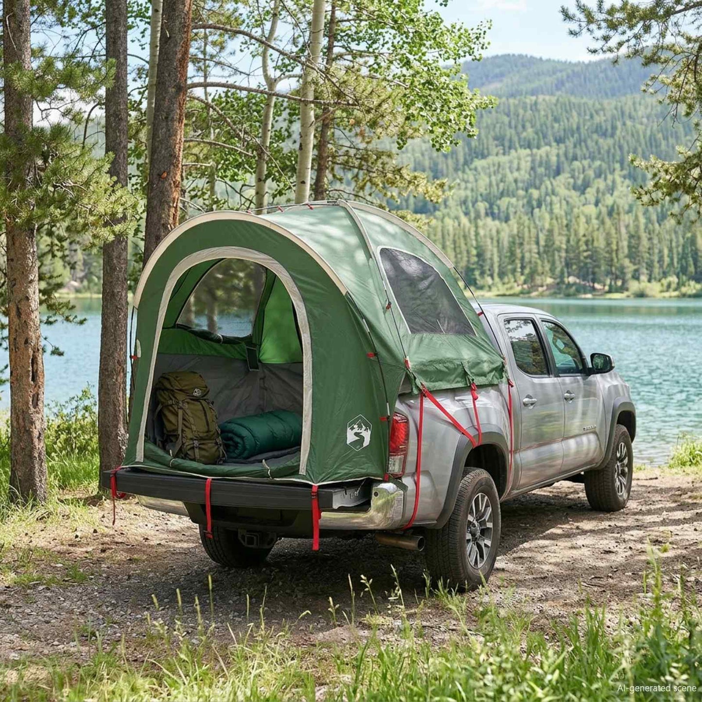 Car Tent with Roof Green 200 x 170 x 170 cm Polyester and Steel