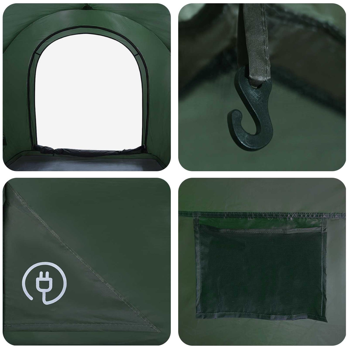 Car Tent 200 x 170 x 170 cm Army Green Polyester and Steel