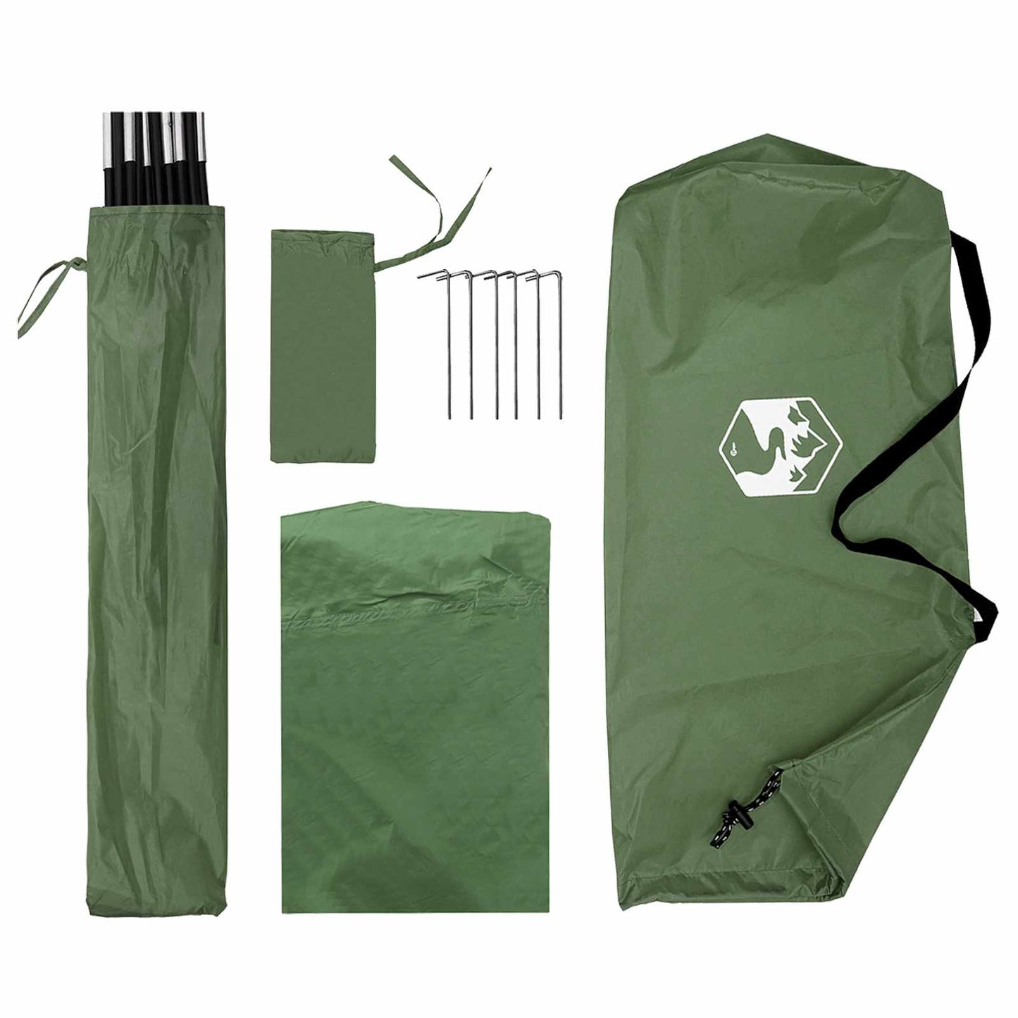 Car Tent with Roof Green 308 x 215 x 220 cm Polyester and Steel