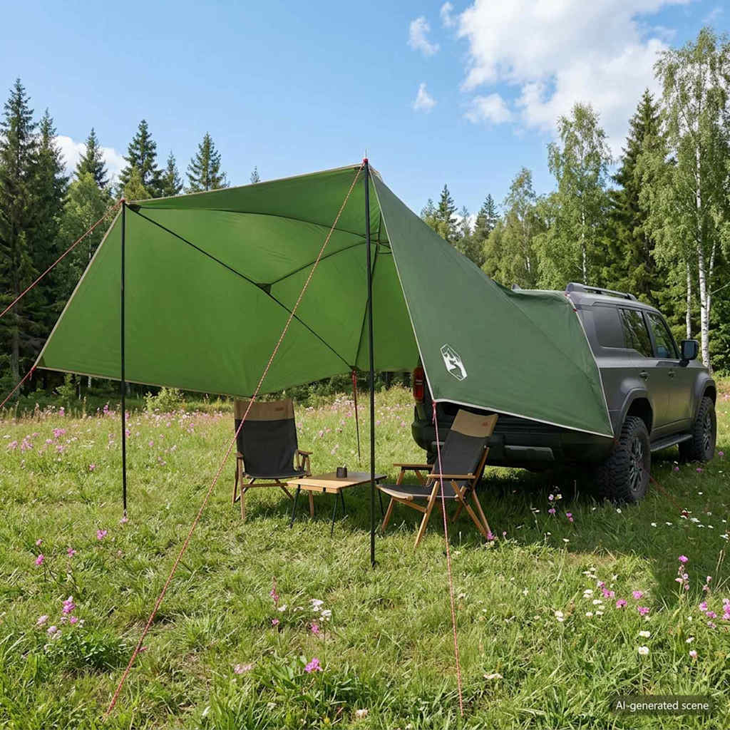 Car Tent 308 x 215 x 220 cm Green Polyester and Steel