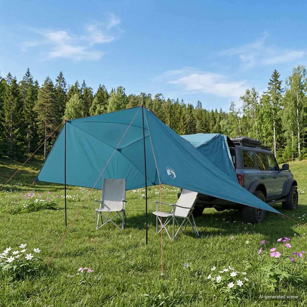 Car Tent with Roof Blue 308 x 215 x 220 cm Polyester and Steel