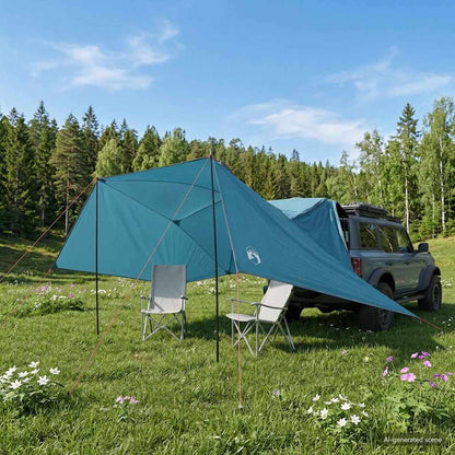 Car Tent 308 x 215 x 220 cm Blue Polyester and Steel