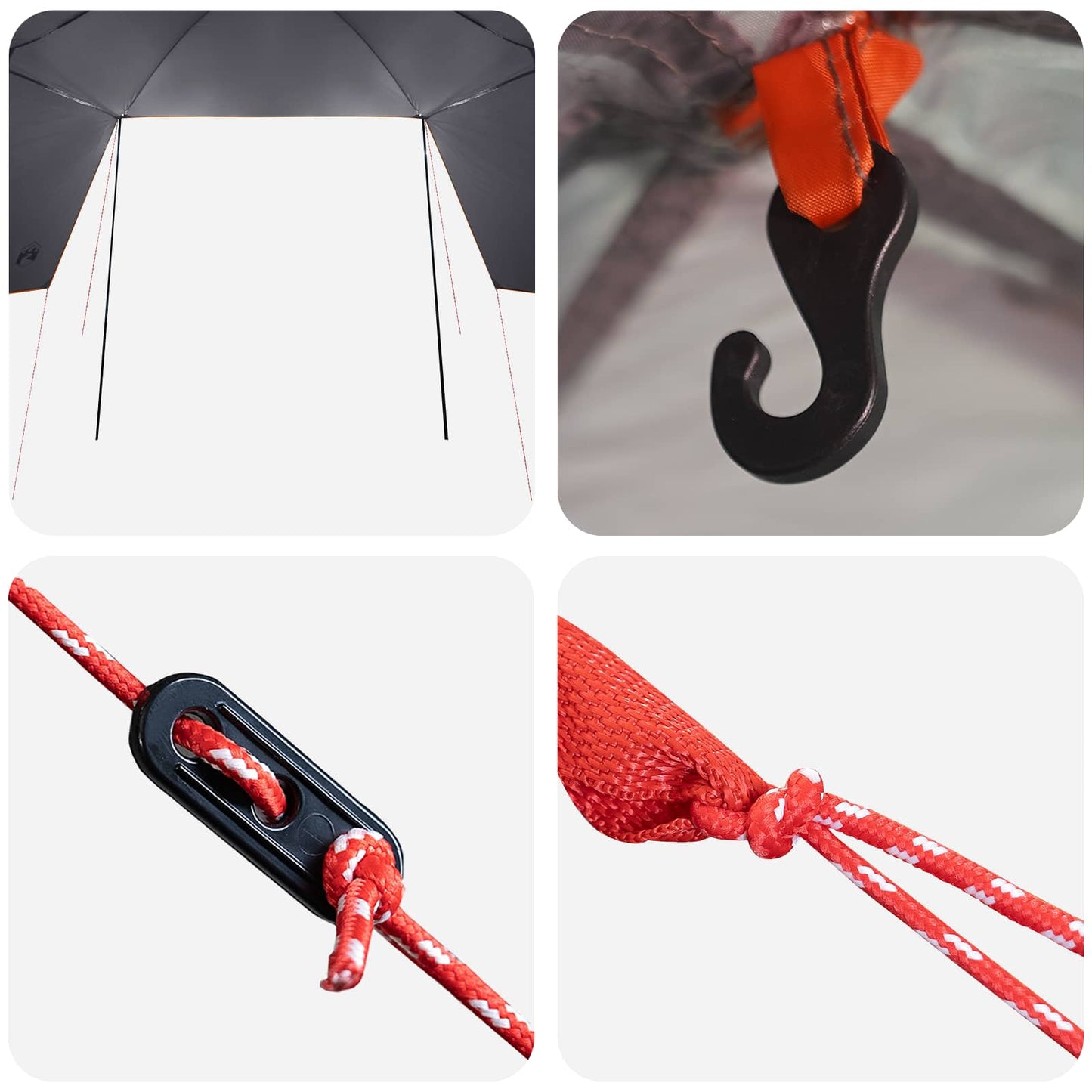 Car Tent Grey and Orange 308 x 215 x 220 cm Polyester and Steel
